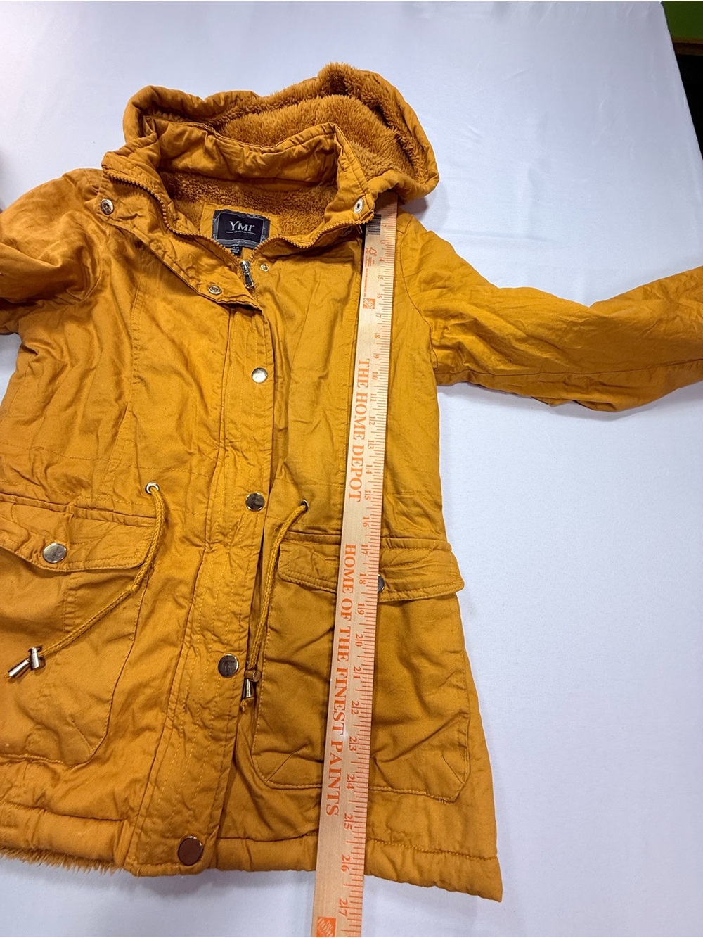 YMI Women's Mustard Hooded Puffer Jacket - Picture 8 of 10